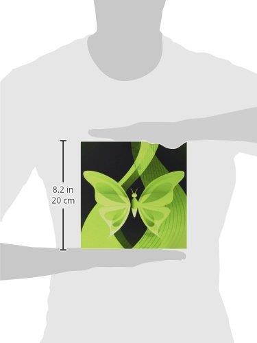 3dRose LLC 8 x 8 x 0.25 Inches Mouse Pad, one Large Green Butterfly on an Abstract Background (mp_101432_1)