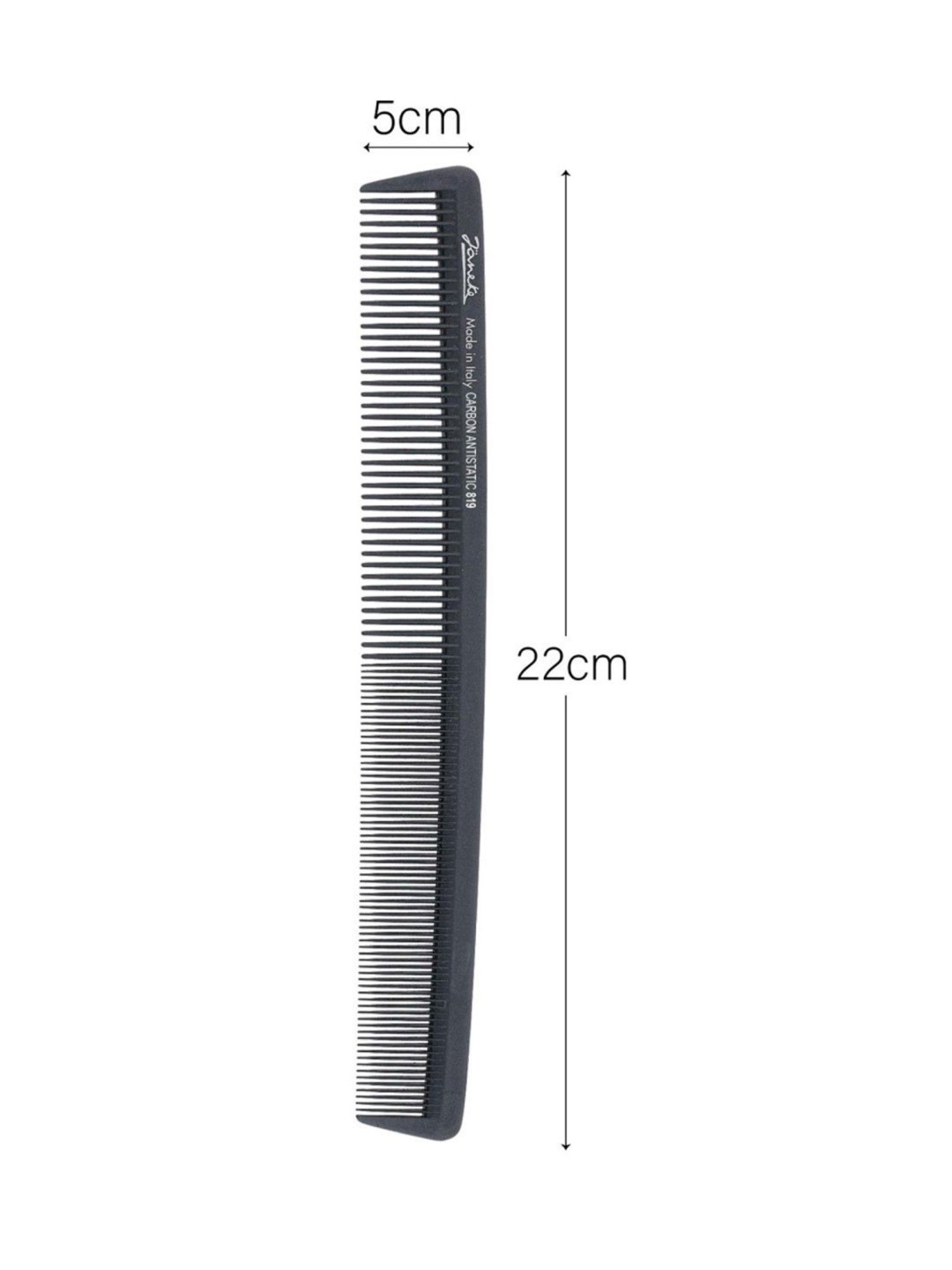 Janeke 1830 Professional Carbon Fibre Wide & Fine Teeth Waving Carbon Anti-Static Hair Comb - 22 cm