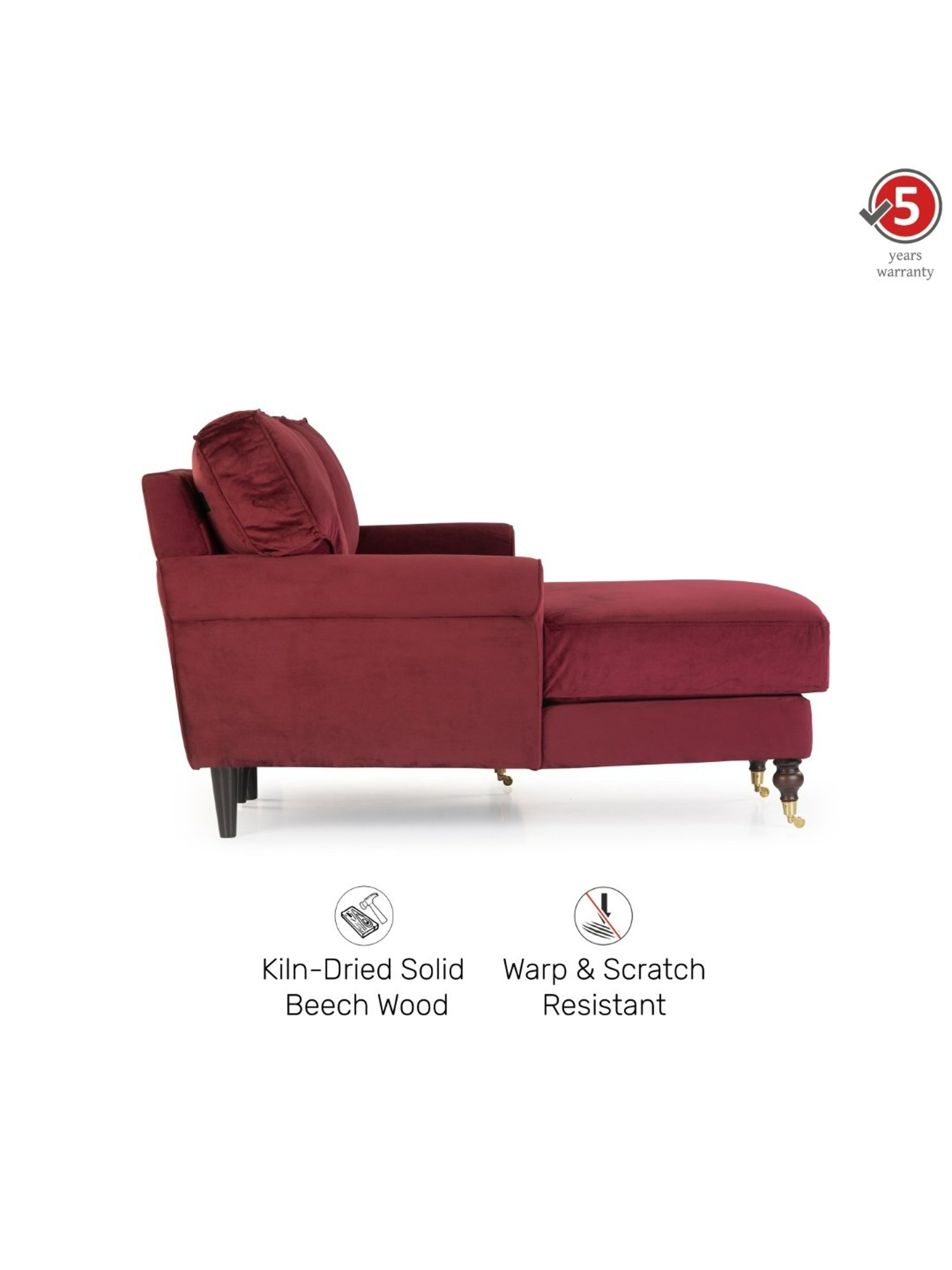 Durian Ruse X Odyssey Edit Modern Ruby Red Fabric L Shaped Sofa