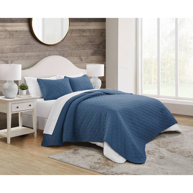King 3pc Circle Embossed Quilt Set - VCNY Home