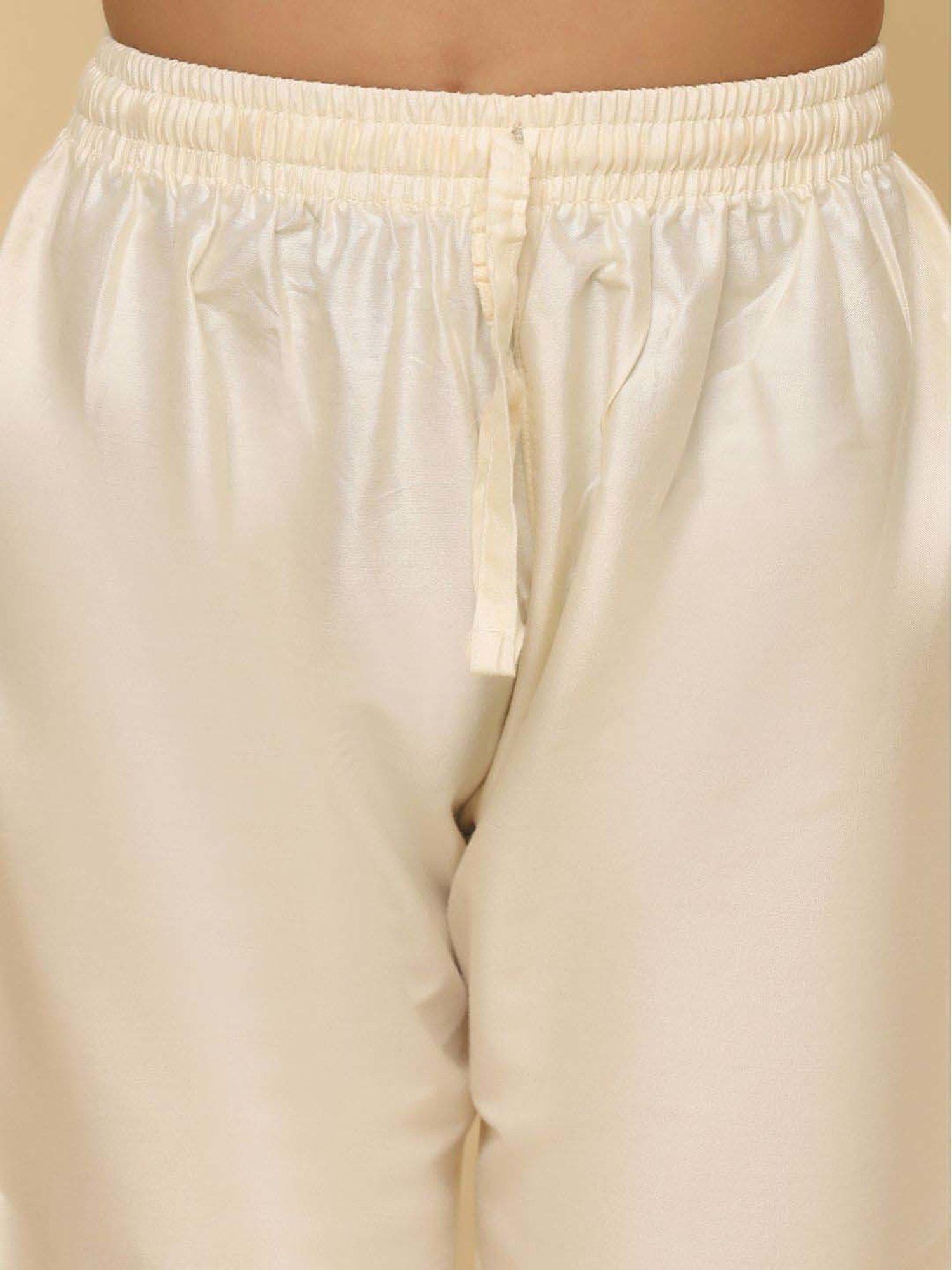 KISAH Kids Green & White Regular Fit Full Sleeves Kurta Set