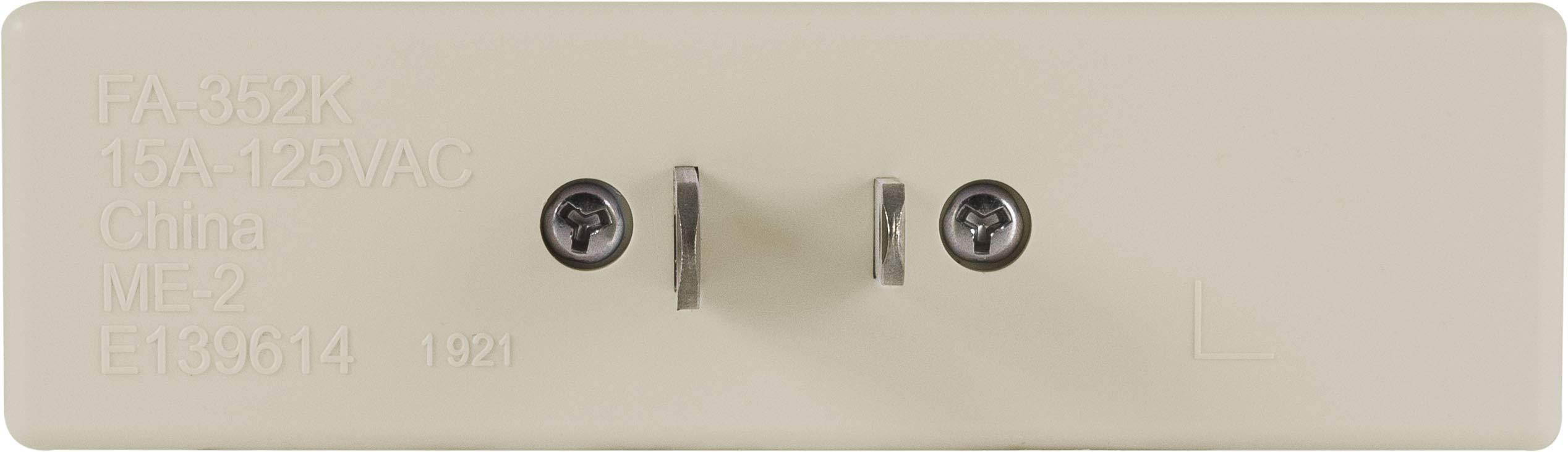 GE 3-Outlet Plarized Adapter Wall Tap, Expander, 2 Prong, Indoor Rated, Light Almond, 54189, ivory