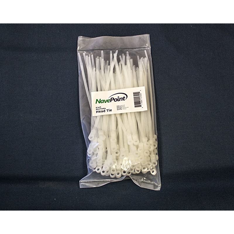 8 Inch Mount Head Screw Cable Wire Zip Tie 50 lbs Natural White 1000 Pack Lot Pcs