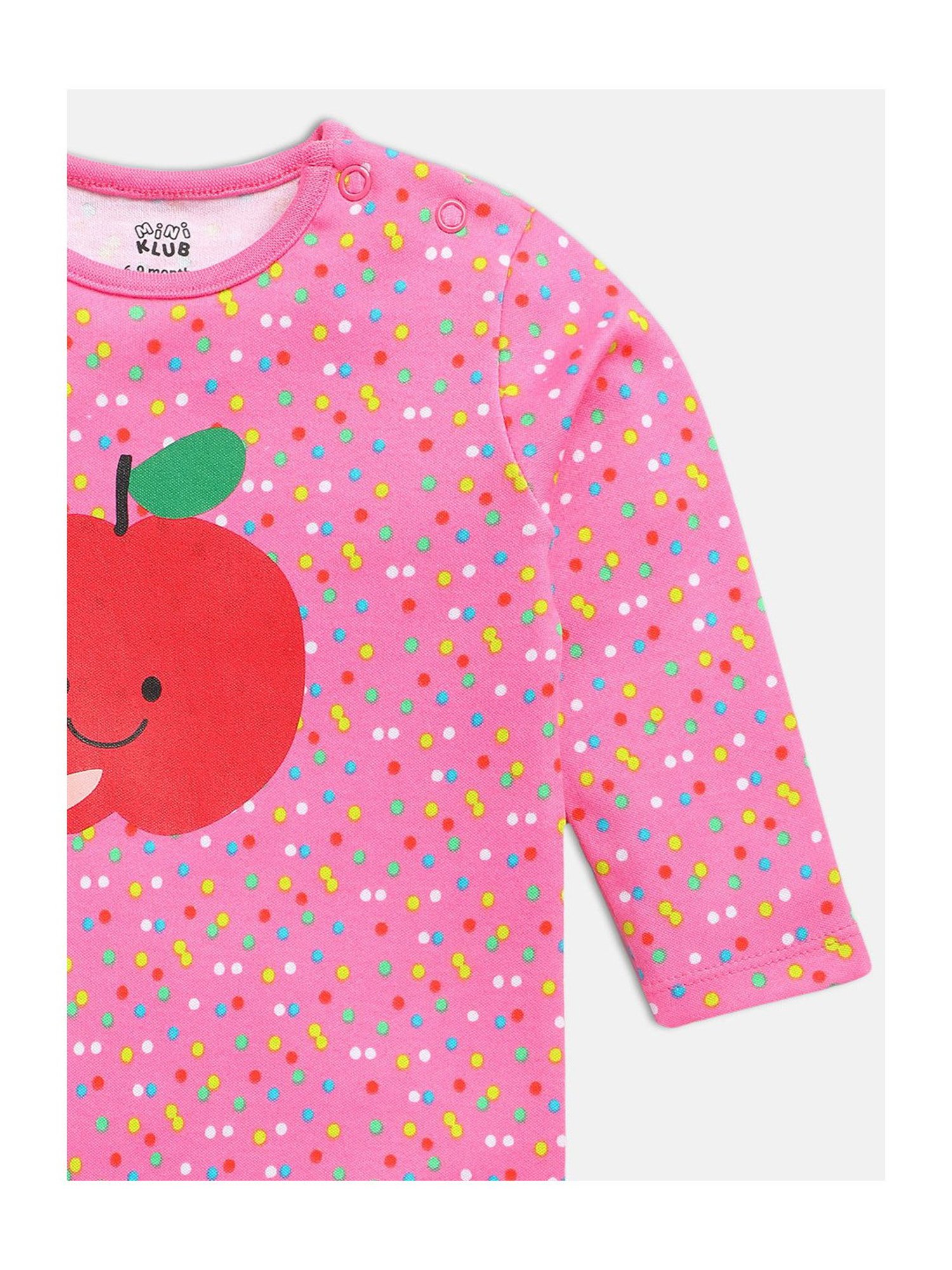 Ed-a-Mamma Baby Pink & White Printed Bodysuit (Pack Of 2)