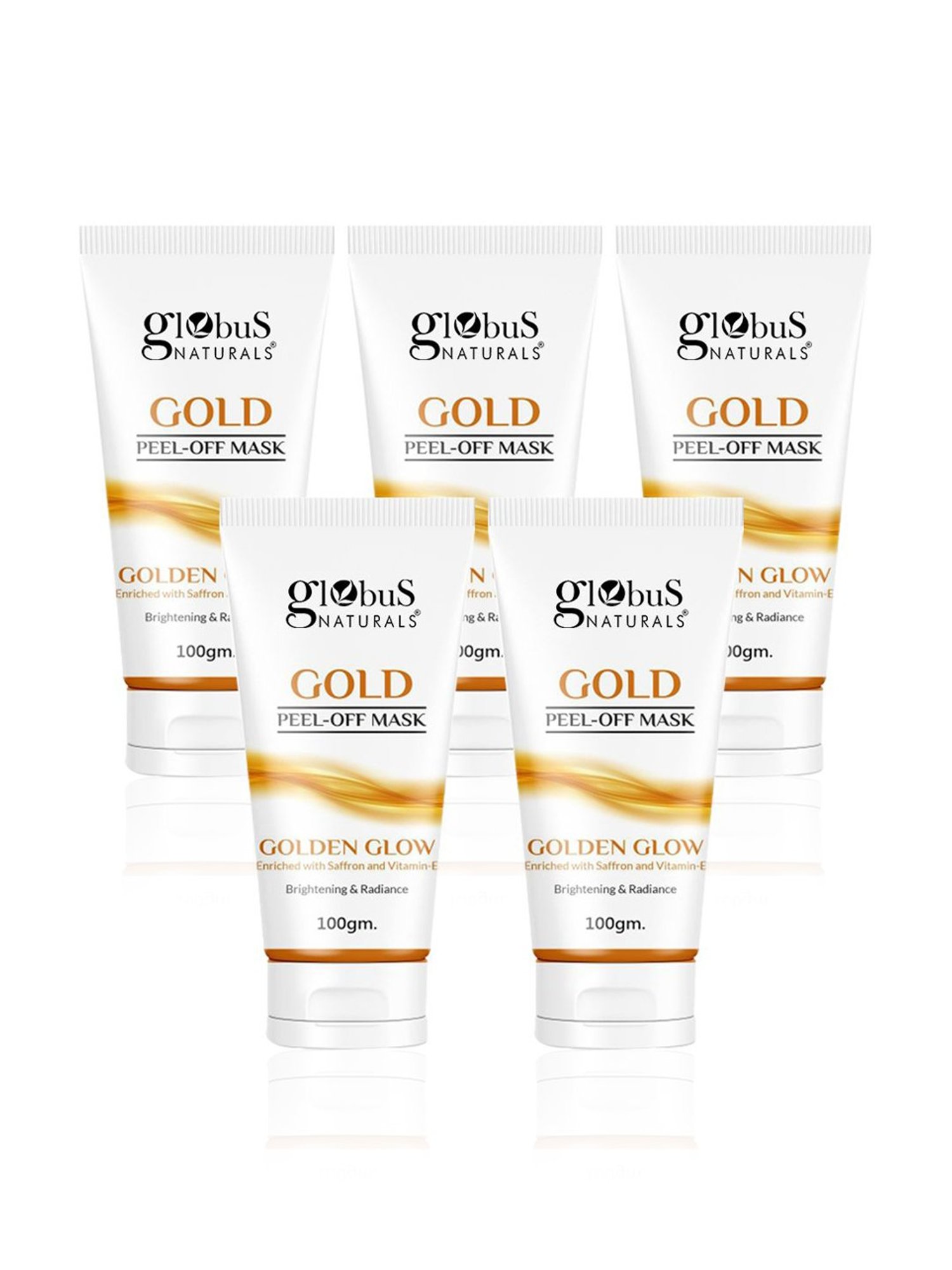 Globus Naturals Gold Peel-Off Mask - Pack of 5