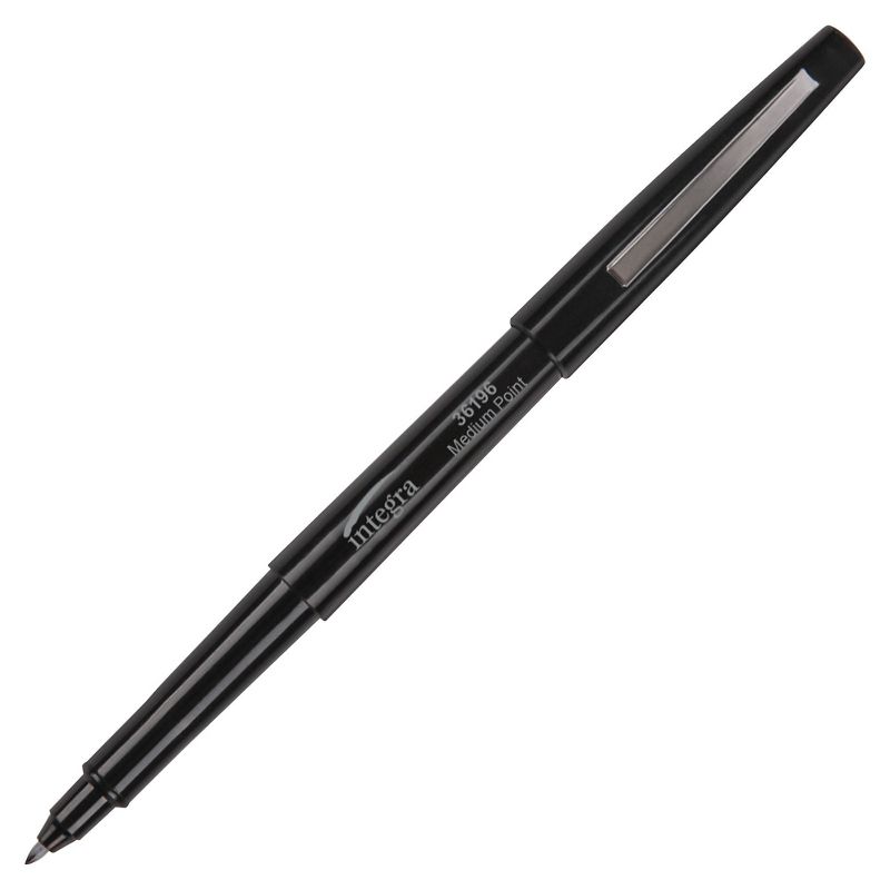 Integra Resin Tip Pen Med Pt Black Barrel/BK Ink 36196
