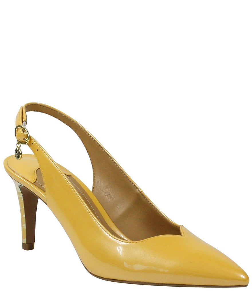 J. Renee Belamie Patent Slingback Pointed Toe Pumps