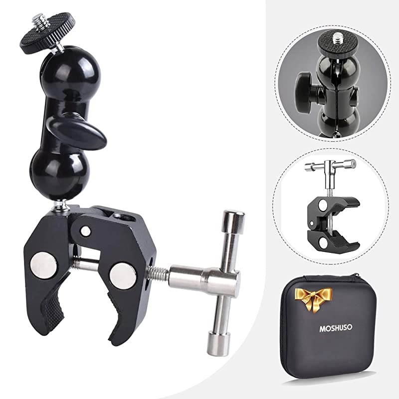 Camera Mount Clamp Stand with Double Ballhead and Crab Clamp, for LCD Filed Monitor, DJI Ronin M Ronin MX