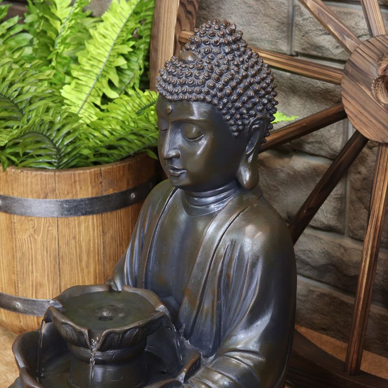 Chatsworth Two Tier Solar On Demand Fountain with Weathered Stone - Smart Solar