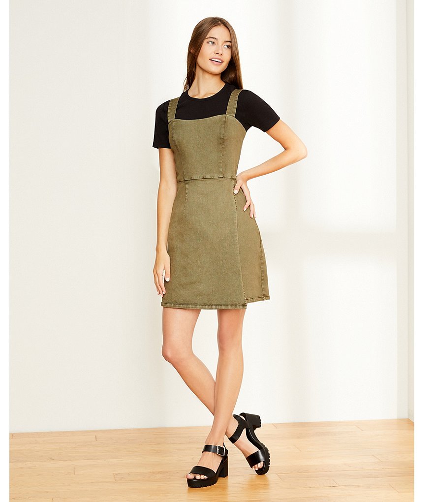 Copper Key Denim Faux Wrap Dress