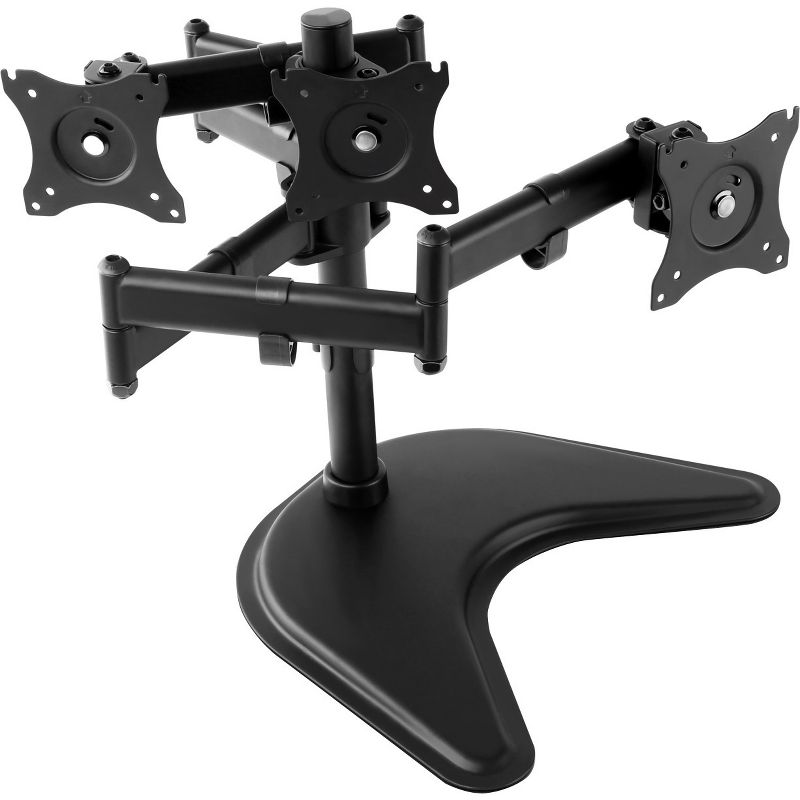 V7 Triple Swivel Desk Stand Mount - Up to 27" Screen Support - 17.64 lb Load Capacity - 12.4" Height x 18.4" Width x 57" Depth - Desktop