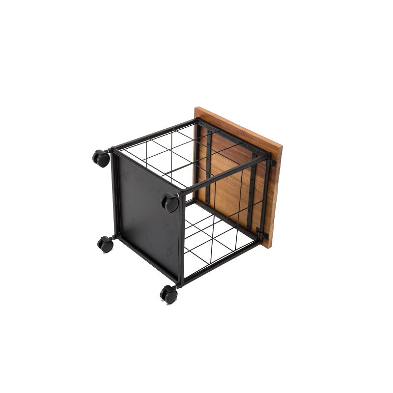 Weston Wood & Metal Rolling File Cabinet Brown/Black - Summerland Home