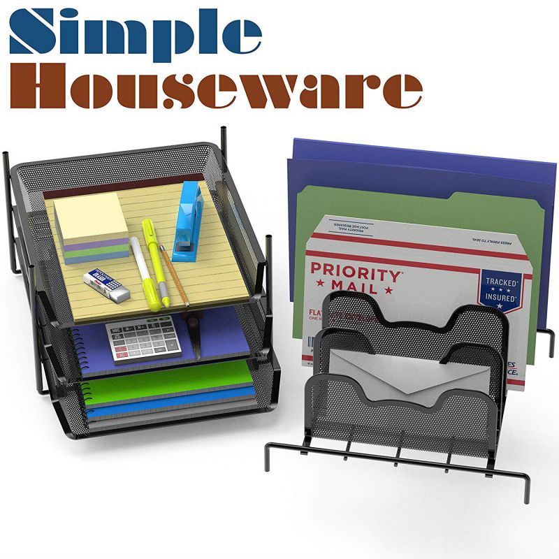 Home Office Desktop Wooden Trapezium Design Storage Romote Control Pen Holder