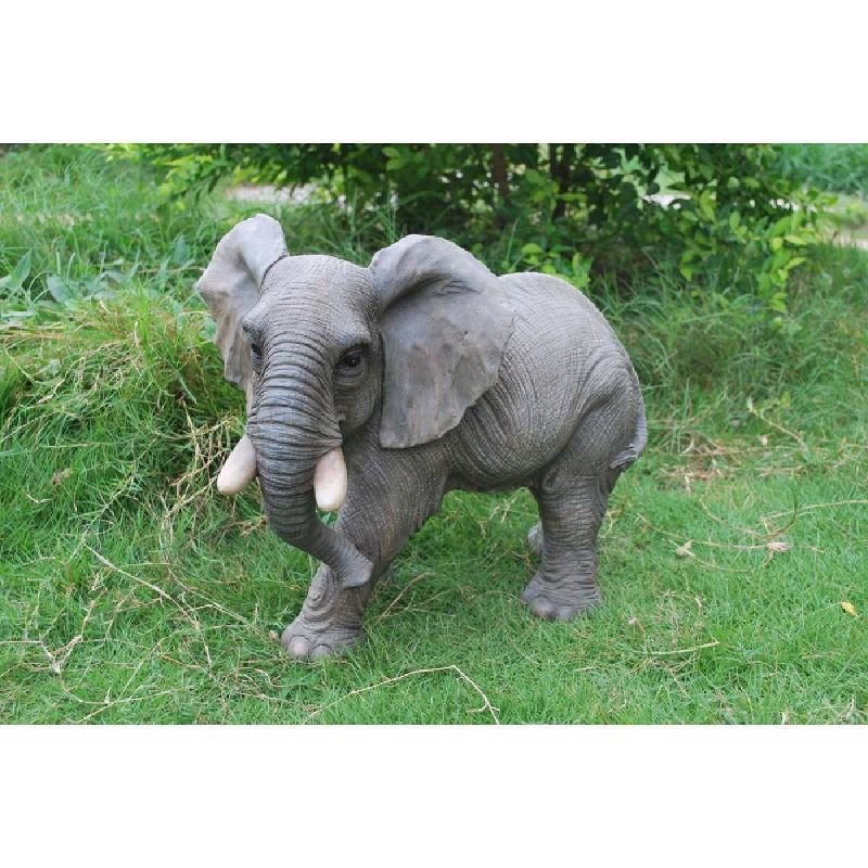 14" Polyresin Walking Elephant Statue Gray - Hi-Line Gift