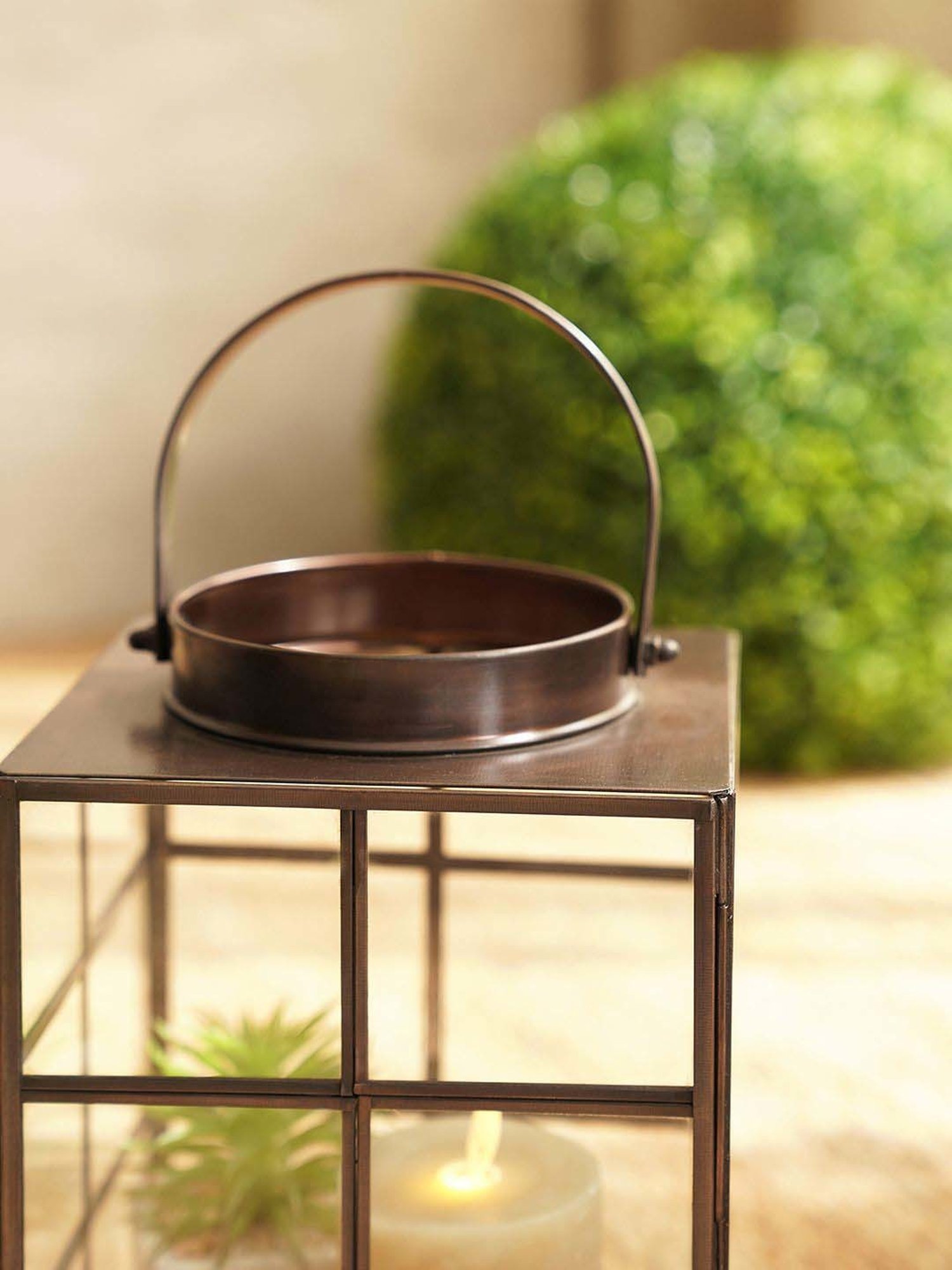 Pure Home and Living Grey Glass Trophy Shaped Table Lamp Stand