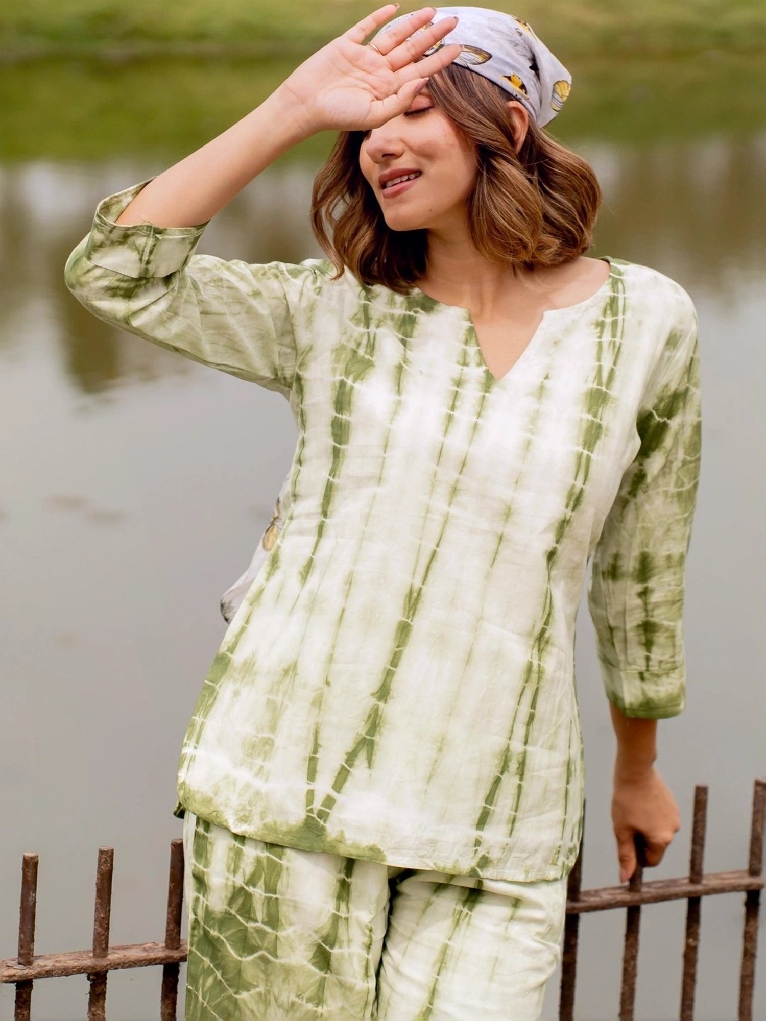 MIRCHI FASHION Green Cotton Printed Top Pant Set