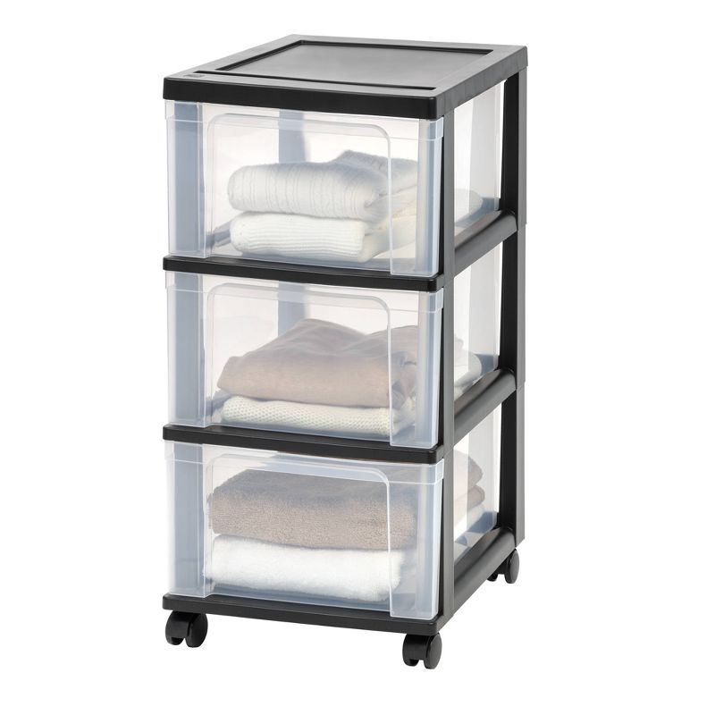 IRIS 3 Drawer Narrow Cart Black