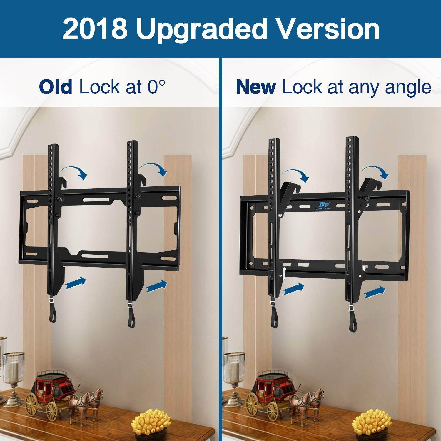 Mounting Dream MD2268-MK TV Wall Mount Tilting Bracket for Most 26-55 Inch LED, LCD and Plasma TVs up to VESA 400 x 400mm and 88 LBS Loading Capacity, with Torpedo Level
