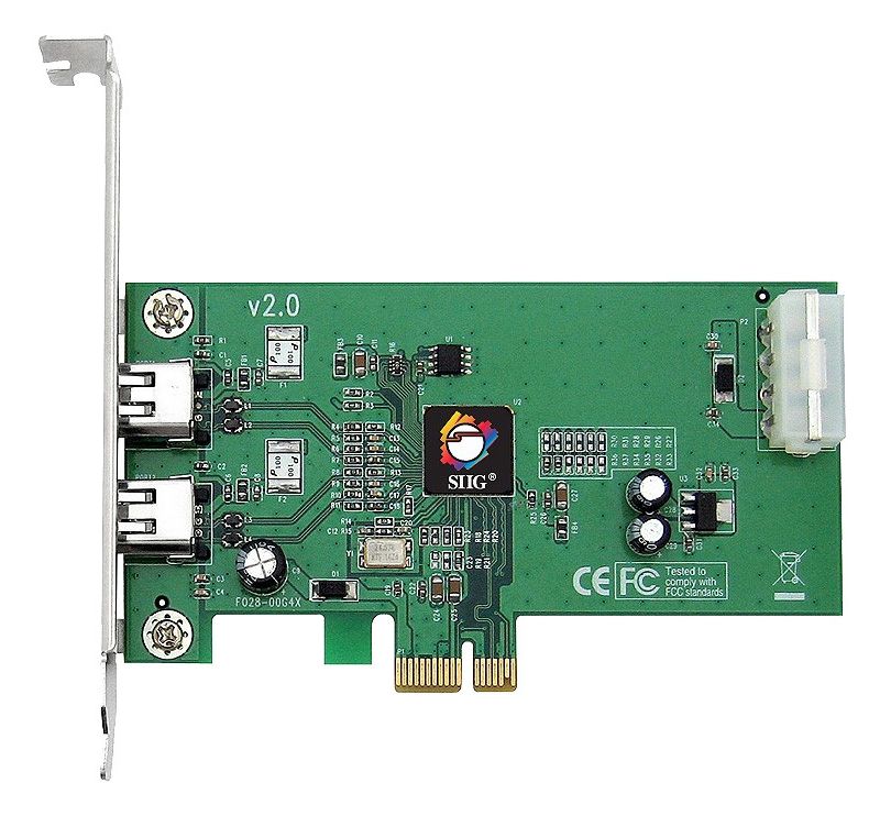 SIIG NN-E20012-S2 2-port FireWire PCI Adapter - 2 x 6-pin IEEE 1394a FireWire External - Plug-in Card