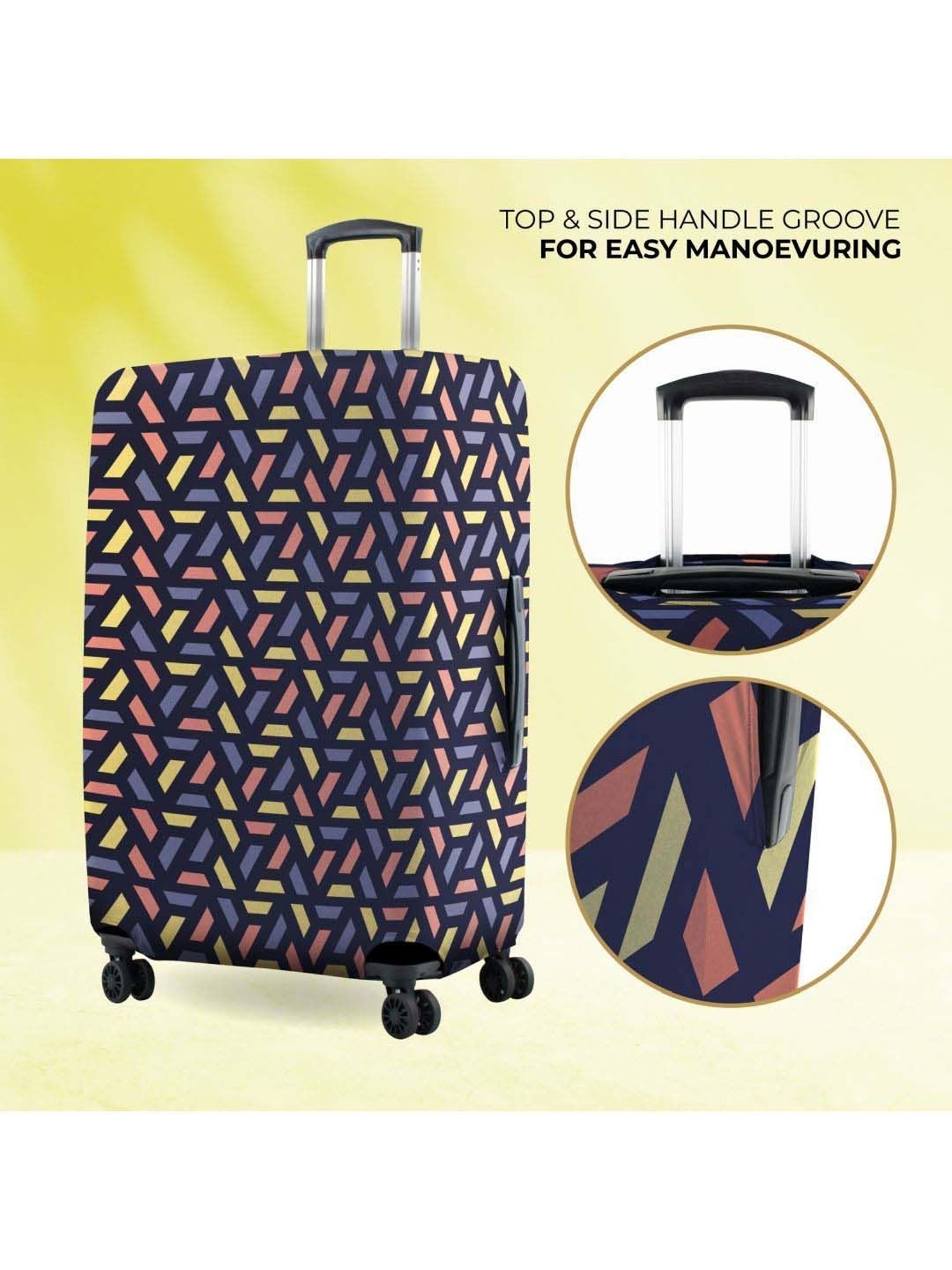 Nasher Miles Polyester 65 cm (24 Inch) Medium Protective Luggage Cover - Yellowcells Design