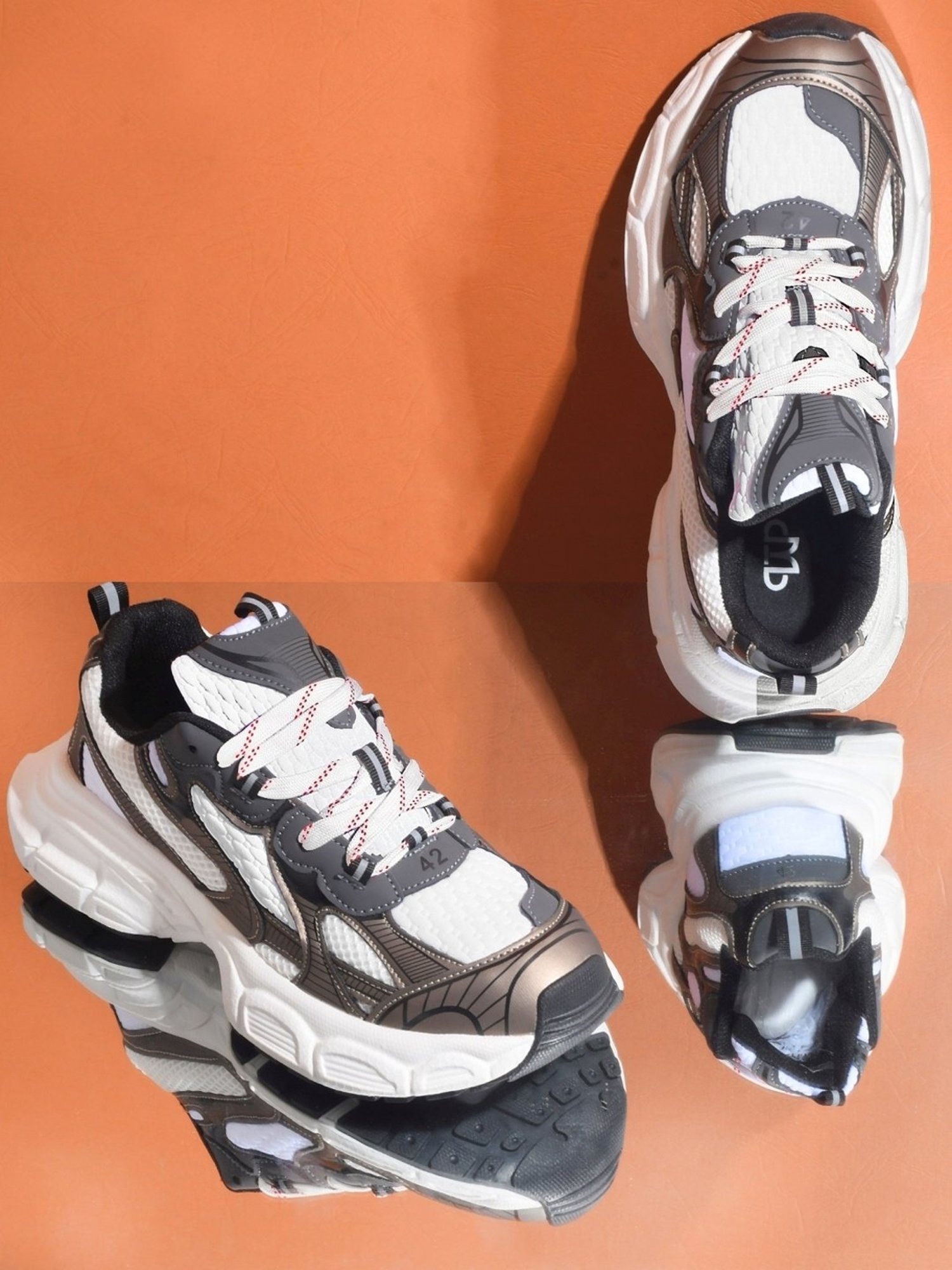 The White Pole Men's White Casual Sneakers