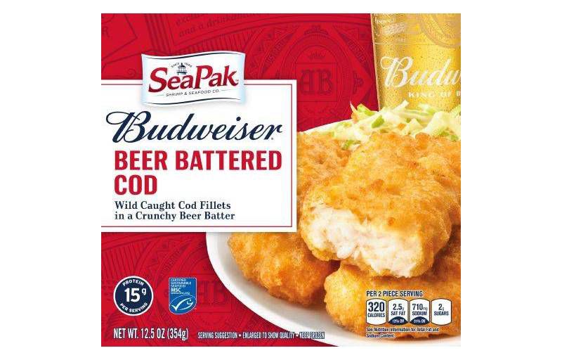 SeaPak Budweiser Beer Battered Cod Fillets - Frozen - 12.5oz