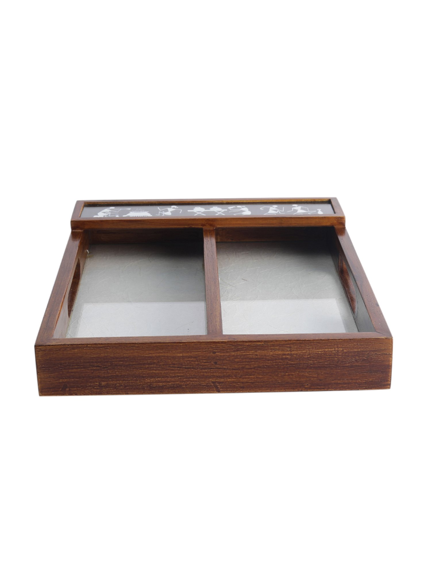 VarEesha Black Wood Cutlery Tray With Spoon Holder - Set of 1