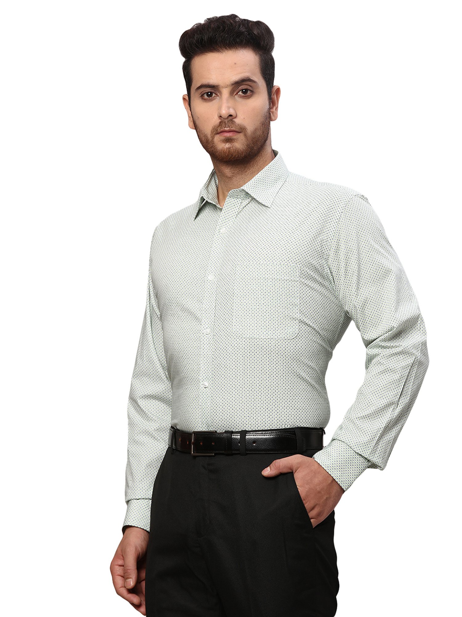 Raymond Green Slim Fit Printed Shirt