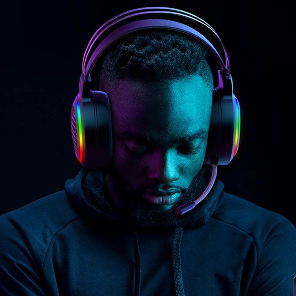 USB Game Headset 7.1 Channel Wired Headset With Mic & RGB Noise Cancellation For Desktop Computer Games