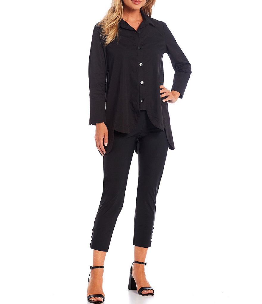 IC Collection Scallop Hem Button Front Blouse