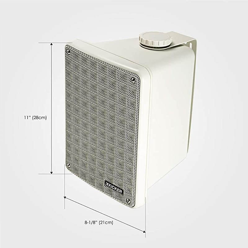 KB6 2Way Full Range Indoor Outdoor Speakers Pair | Weatherproof Speakers for Patio Sunroom Garage Poolside inHome | 65 inch woofer 2x5 inch Horn Tweeter | Quick Mounting System