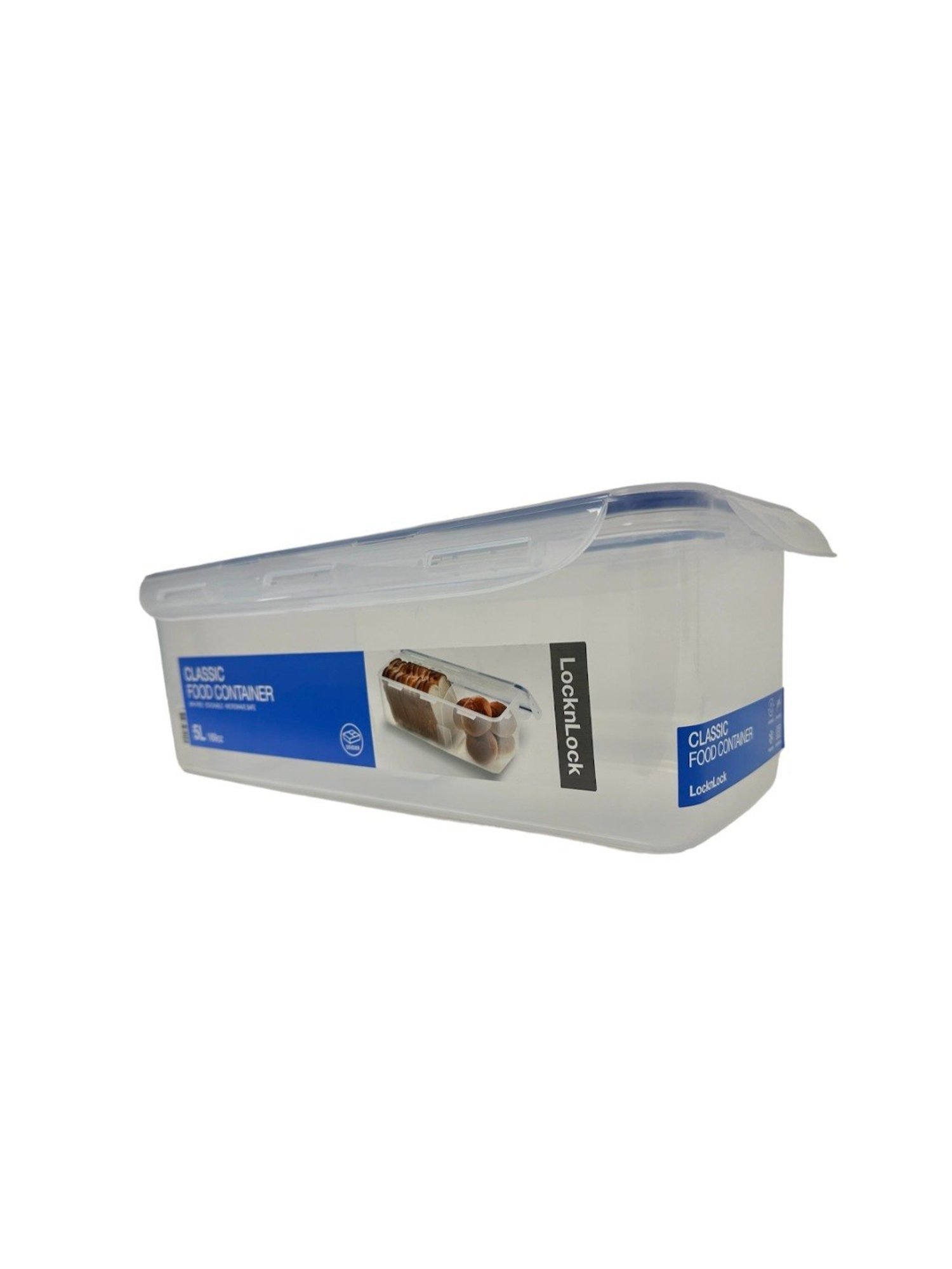 Lock & Lock Transparent Plastic Rectangular Bread Box with Divider