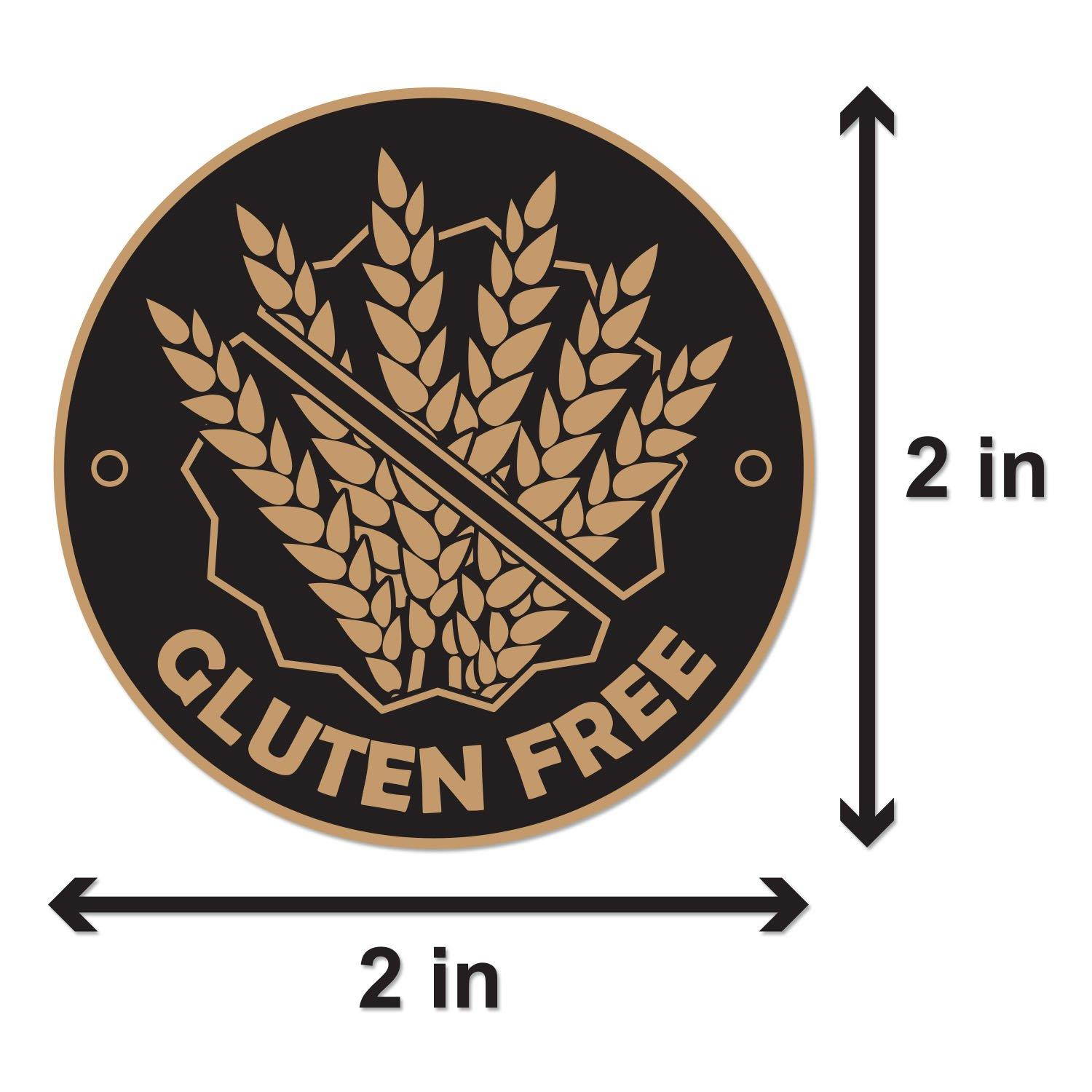 Gluten Free 2" Round Food Retail Packaging Stickers Food Allergy Deli Adhesive Labels (300 Labels per roll / 4 Rolls)