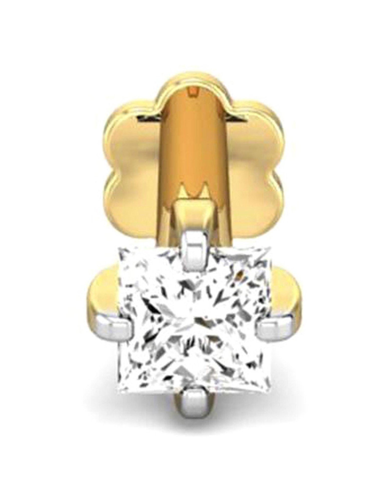 Candere by Kalyan Jewellers 18k Yellow Gold & Diamond Lucent Nosepin for Women