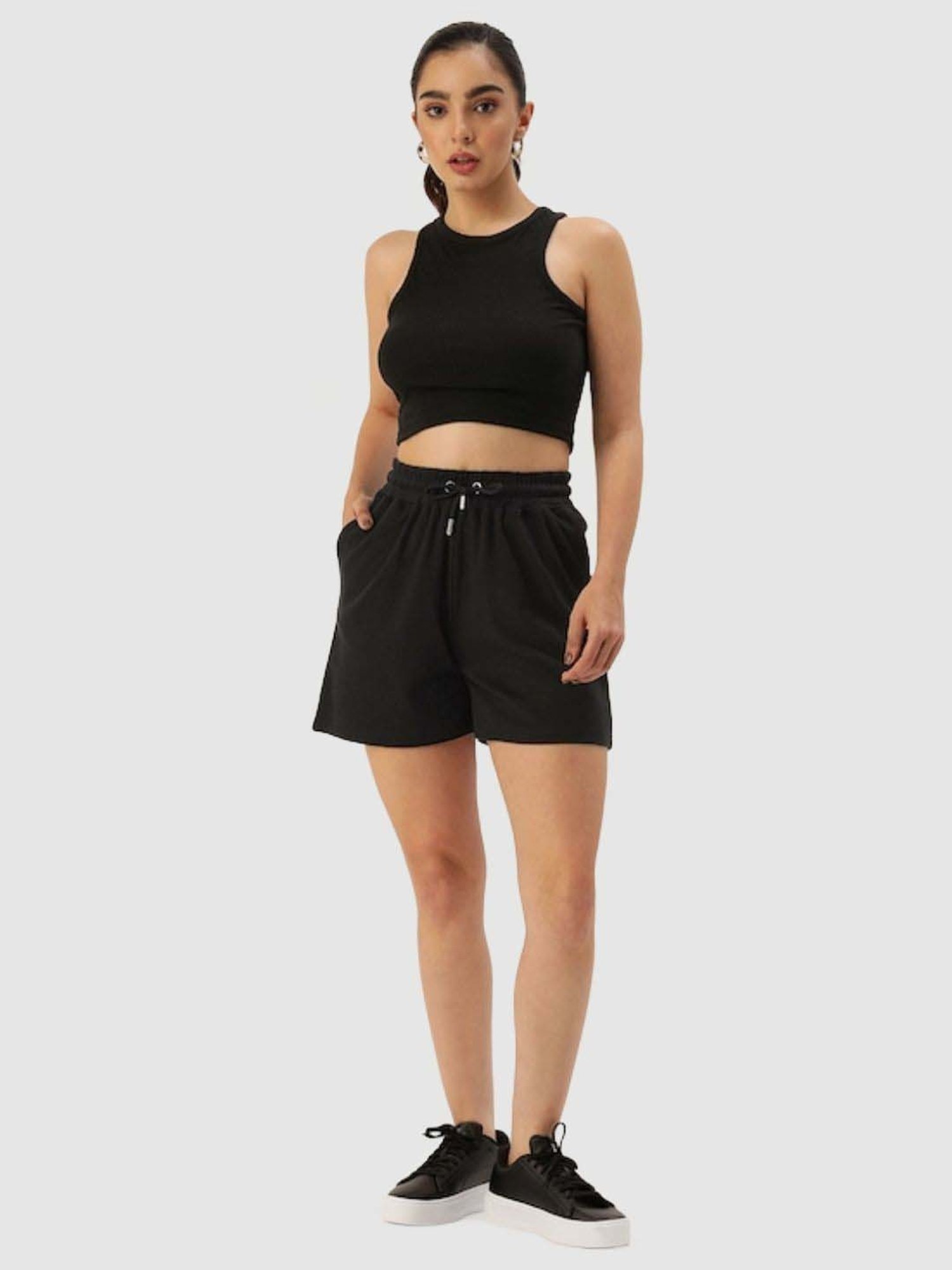 Bene Kleed Black Cotton Shorts