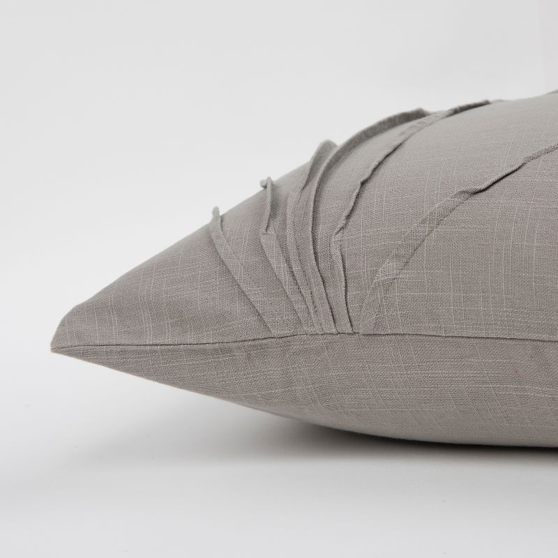 Textured Solid Decorative Filled Oversize Lumbar Throw Pillow Gray - Rizzy Home