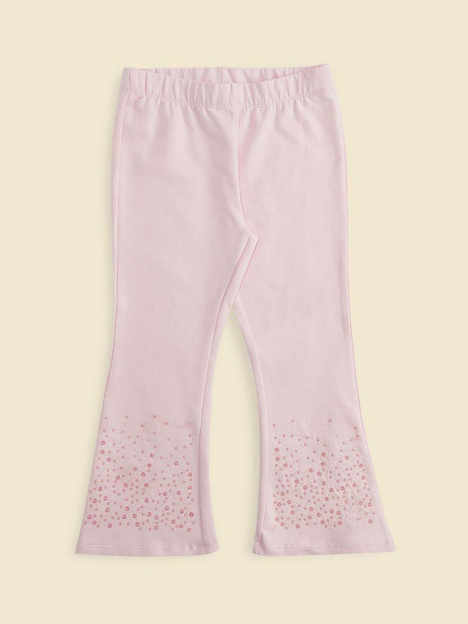 Jockey Kids White & Black Cotton Striped Leggings