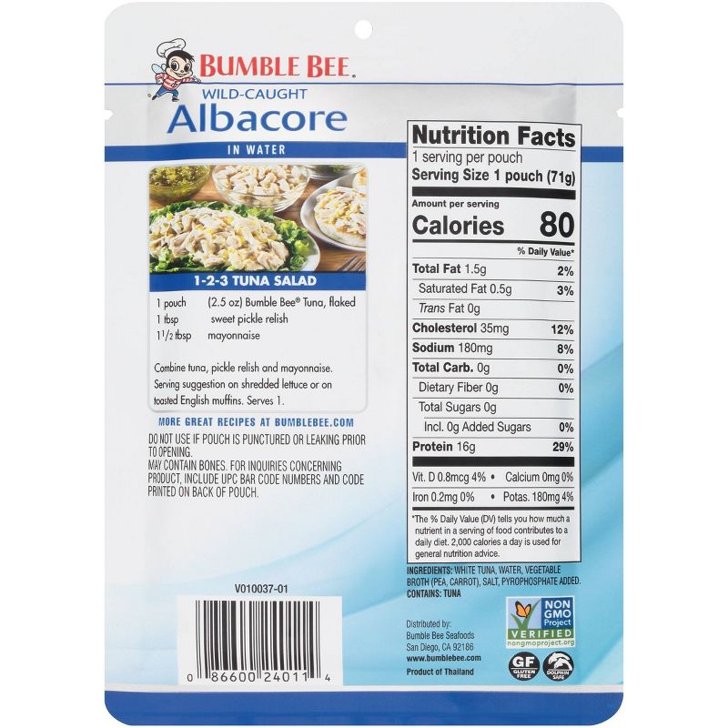 Bumble Bee Albacore Tuna in Water - 2.5oz