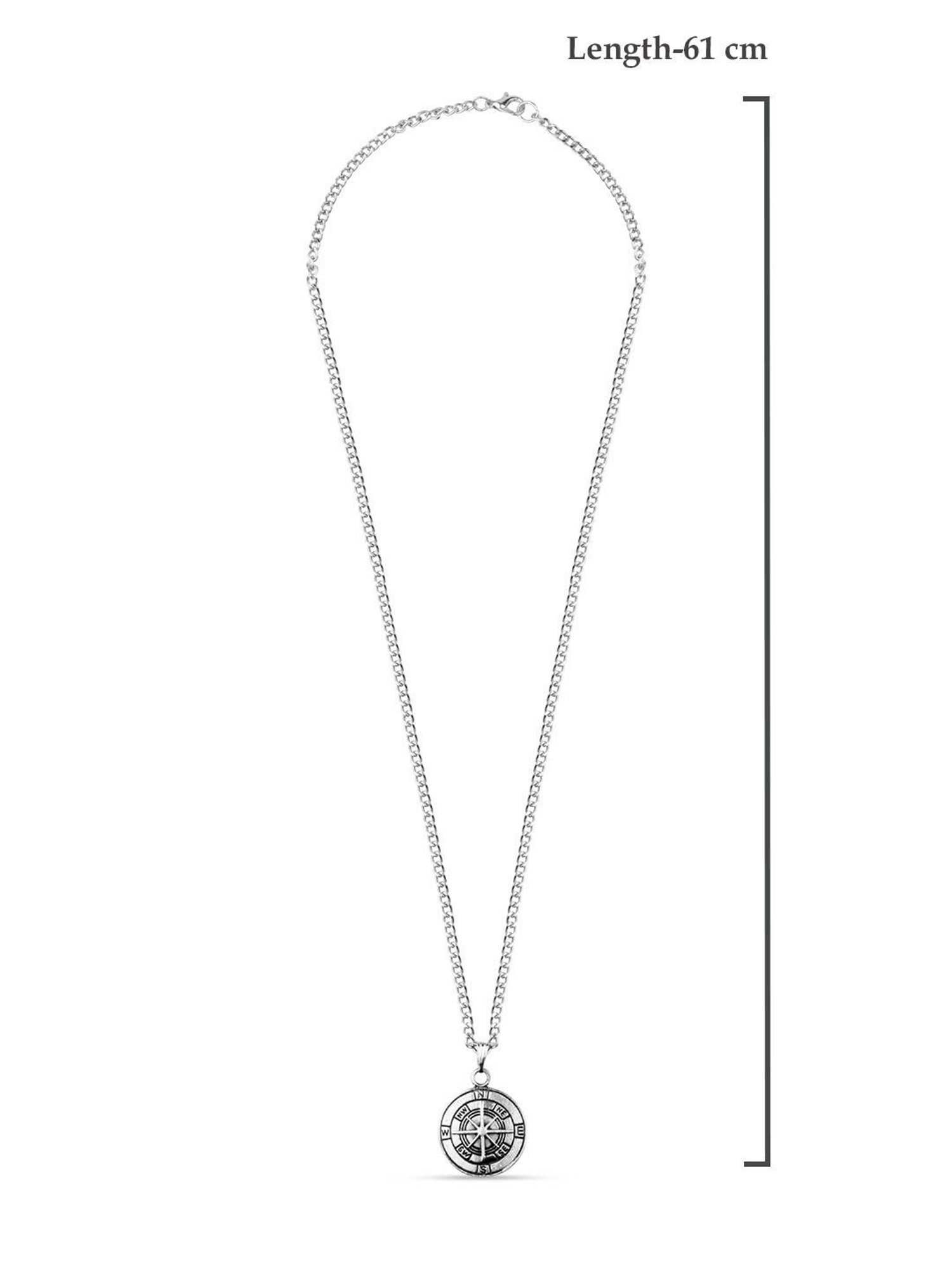 The Bro Code Silver-Plated Compass Pendant Necklace for Men