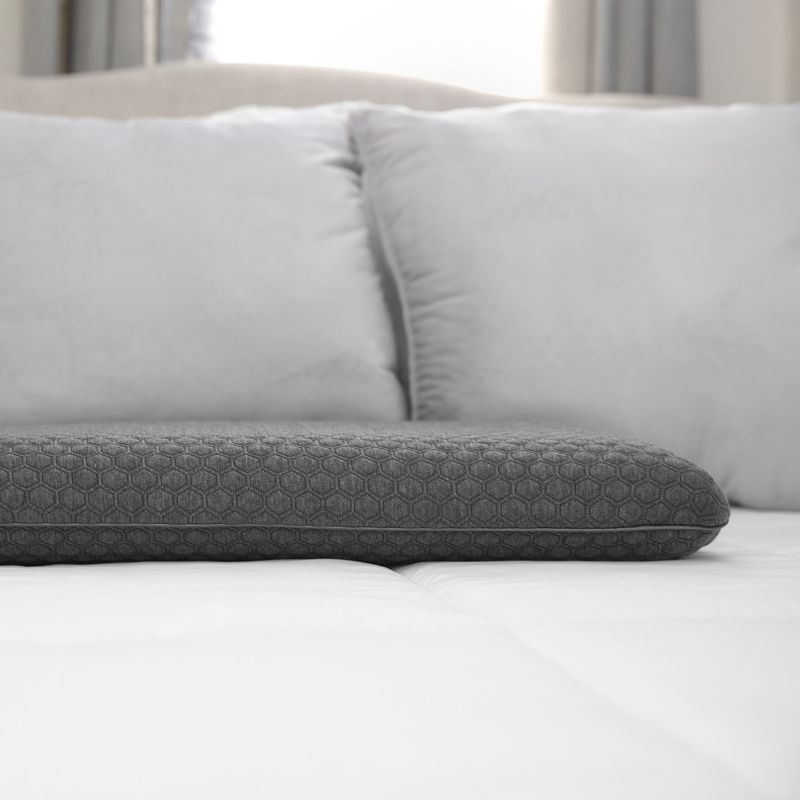 SensorPEDIC Low Profile Stomach Sleeper Bamboo Charcoal Infused Memory Foam Bed Pillow