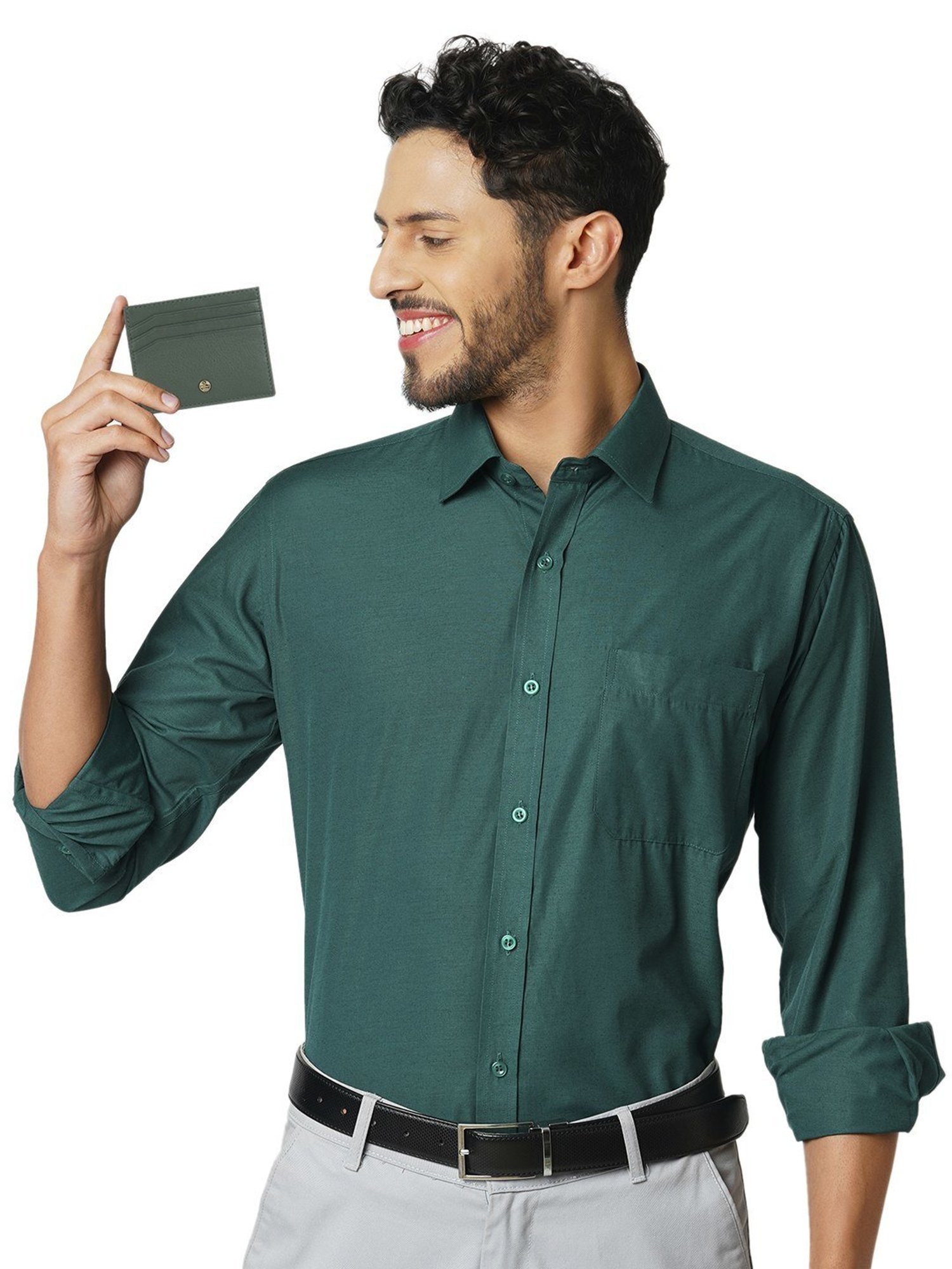PERQUISITE CENTURION Green Solid Card Holder