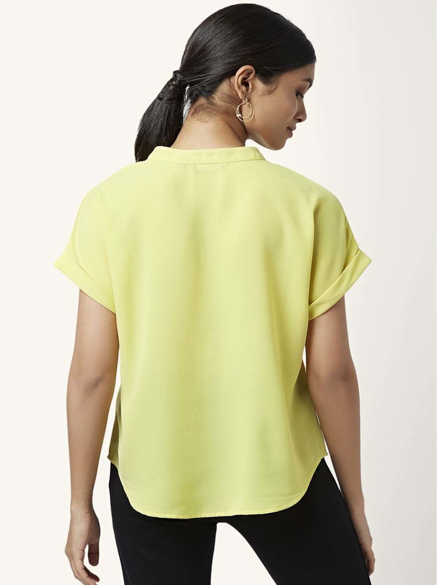 Annabelle by Pantaloons Lime Yellow Regular Fit Top