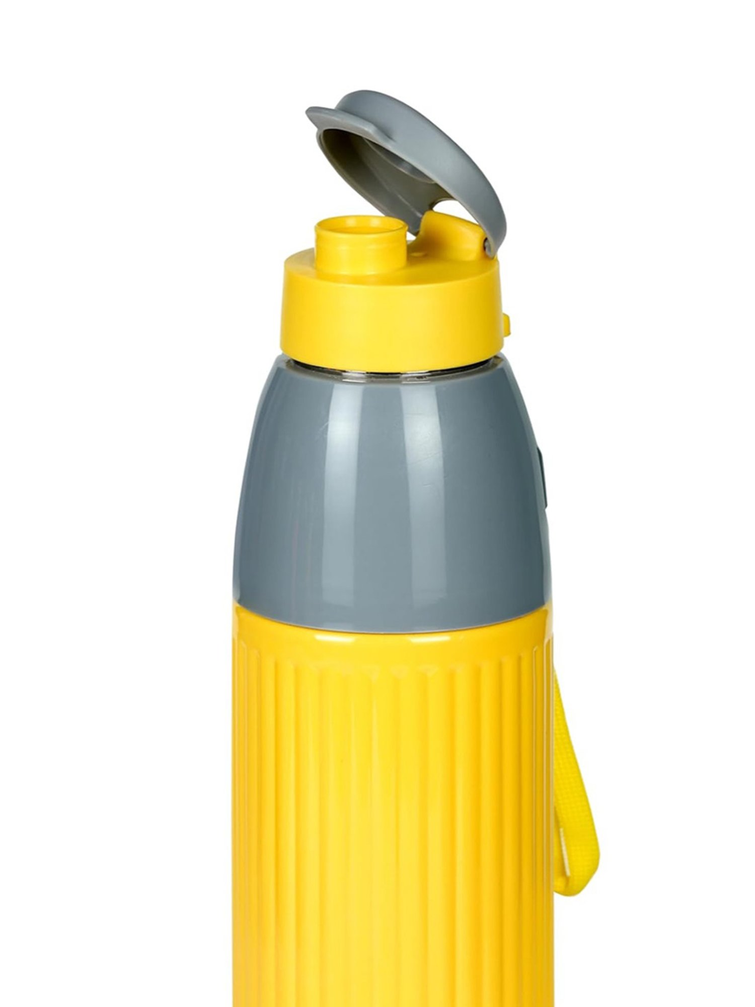 Varmora Veto Yellow Stainless Steel Insulated Inner Steel Outer Plastic Water Bottle - 700 ml