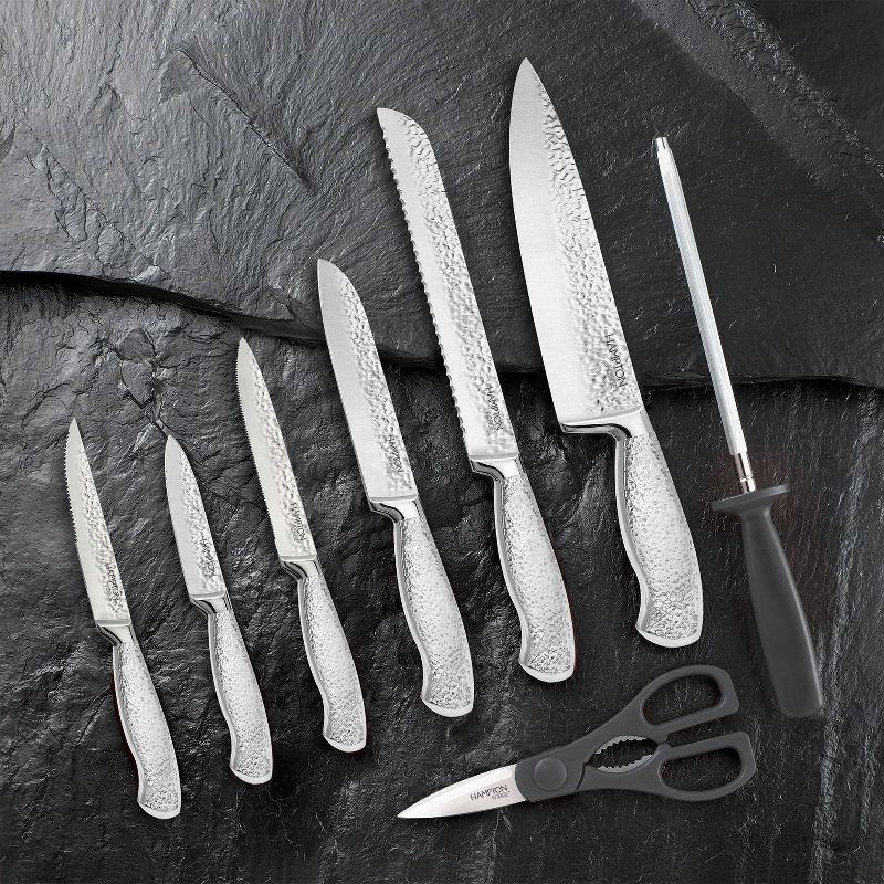 Hampton Signature Argentum Hammered - 14pc Knife Block Set, Forged