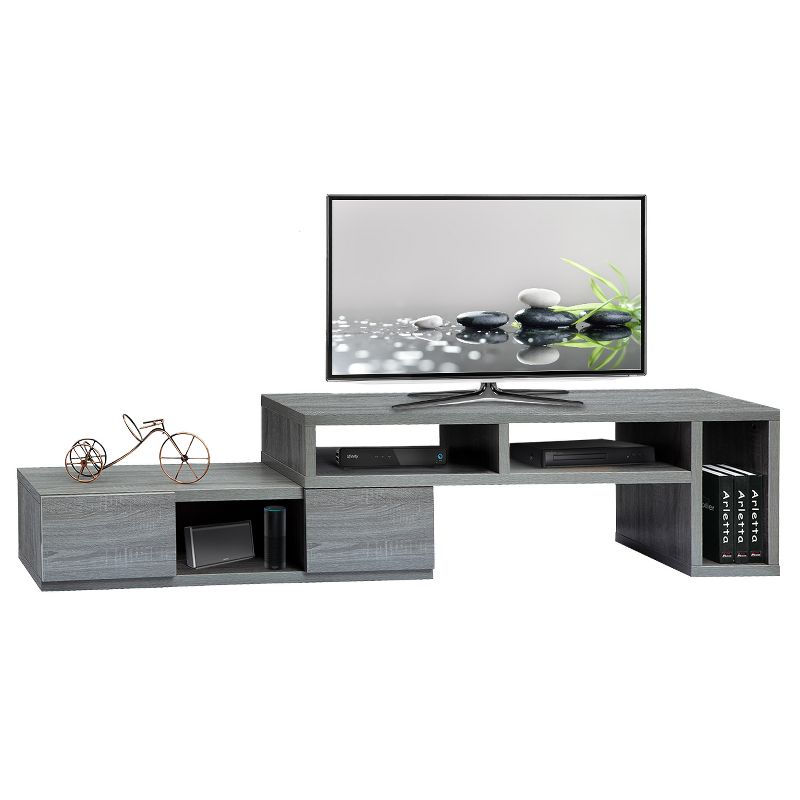 65"Adjustable TV Stand Console Gray - Techni Mobili