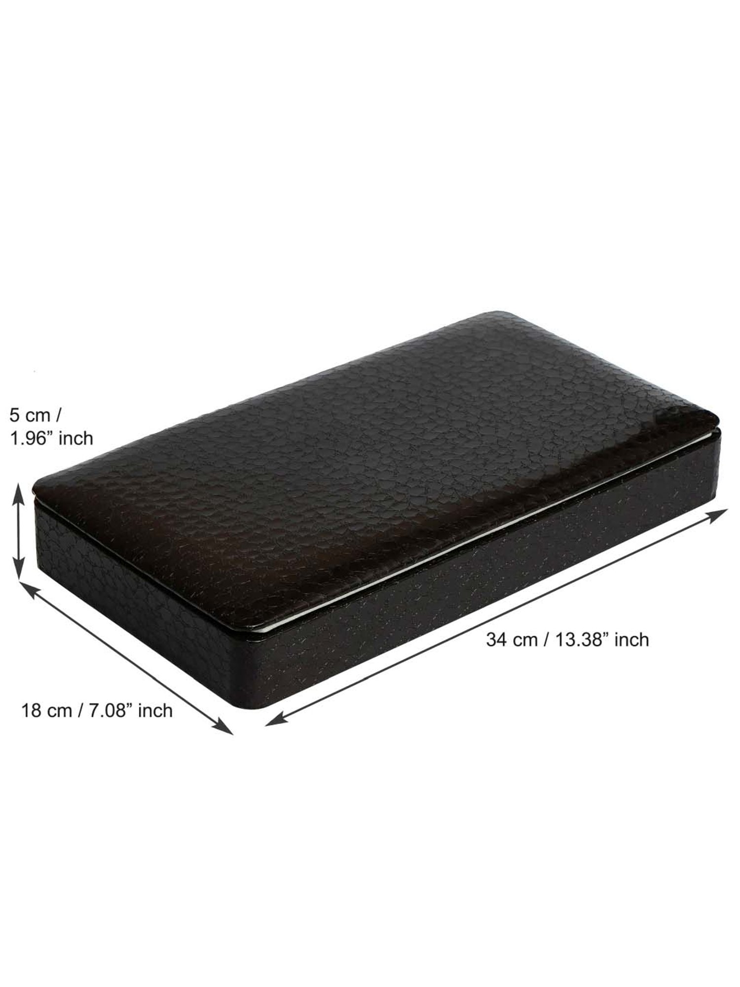 eCraftIndia Black Leather Rexine Multipurpose Organizer Box - Set of 1