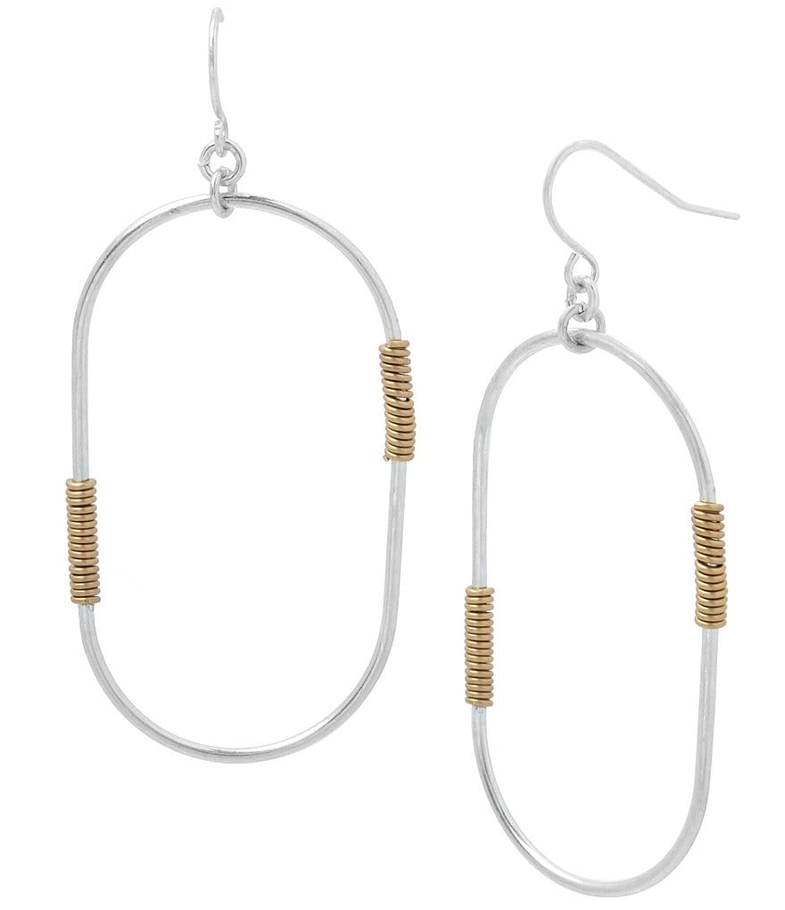 Robert Lee Morris Soho Oval Wire Wrap Gypsy Hoop Earrings