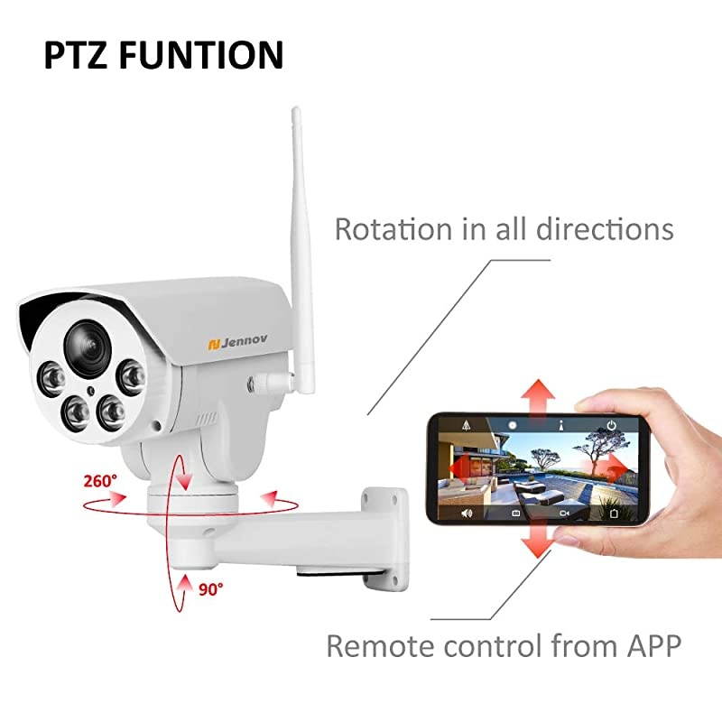 5MP PTZ Camera Outdoor with 32G SD Card, Home WiFi Security Camera Outdoor Wireless , HD IP Video Surveillance Camera, Audio Recording, IR Night Vision, Pan Tilt Zoom Human Motion Detection