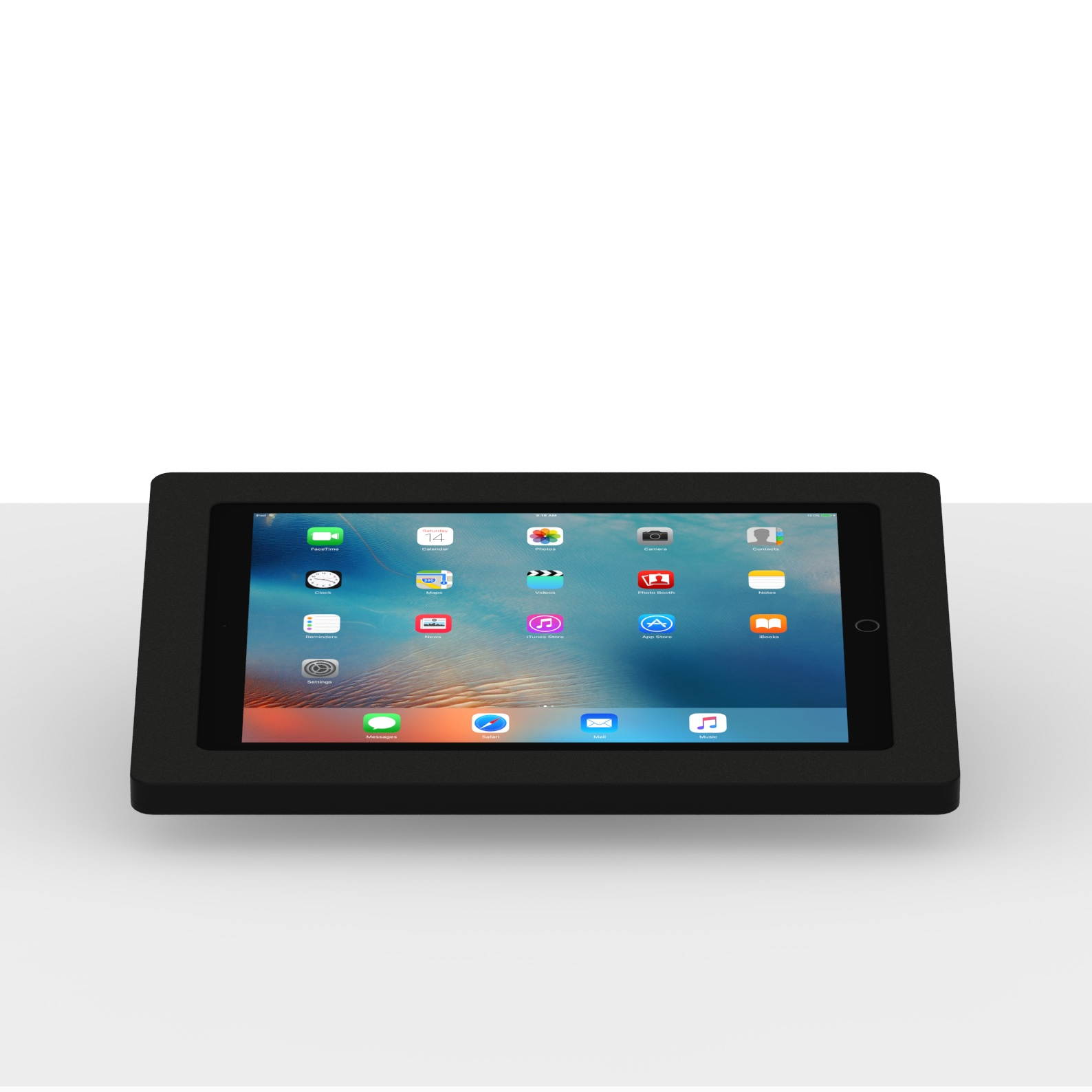 VidaMount Black Enclosure and Fixed Tilted 15&deg; Desk / Surface Mount [Bundle] compatible with iPad Pro 12.9" (1st/2nd Gen)