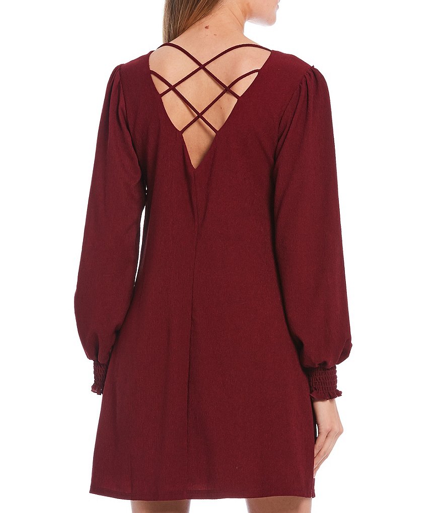 Allison & Kelly Long Sleeve X-Back Trapeze Dress